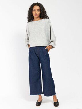 Rodebjer Mina Wide Leg Cropped Denim Jeans Blue Women's Size 27 dark wash